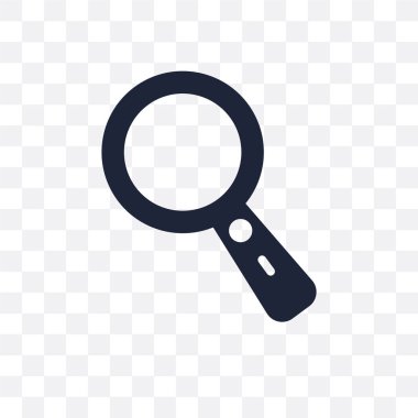 Büyüteç şeffaf simge. Büyüteç simgesi tasarım Web gezinti koleksiyonundan. Basit öğe vektör çizim şeffaf arka plan üzerinde.