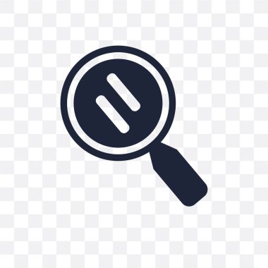 Büyüteç Camı şeffaf simge. Büyüteç simgesi tasarım kullanıcı arabirimi koleksiyonundan. Basit öğe vektör çizim şeffaf arka plan üzerinde.