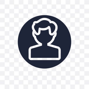 Profil şeffaf simge. Profil sembol tasarımı Kullanıcı arabirimi koleksiyonundan. Basit öğe vektör çizim şeffaf arka plan üzerinde.