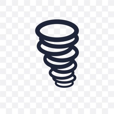 Kasırga şeffaf simge. Kasırga sembolü tasarım hava koleksiyonundan. Basit öğe vektör çizim şeffaf arka plan üzerinde.