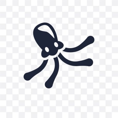 Ahtapot şeffaf simge. Ahtapot sembolü tasarım hayvanlar koleksiyonundan. Basit öğe vektör çizim şeffaf arka plan üzerinde.