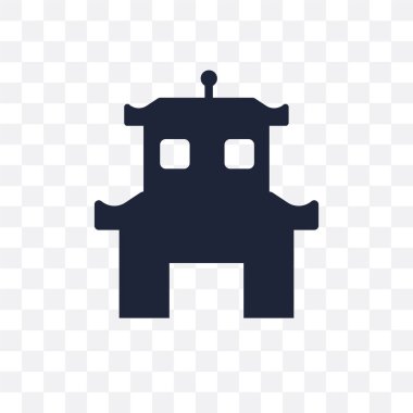 Pagoda şeffaf simge. Pagoda sembolü tasarım mimari koleksiyonundan. Basit öğe vektör çizim şeffaf arka plan üzerinde.