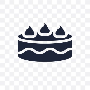 Pasta şeffaf simge. Doğum günü ve parti koleksiyonundan sembolü tasarım pasta. Basit öğe vektör çizim şeffaf arka plan üzerinde.