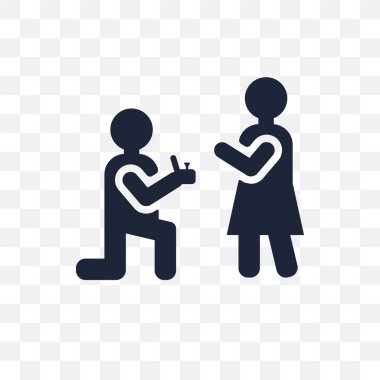 Teklif şeffaf simge. Teklif sembolü tasarım düğün ve sevgi koleksiyonundan. Basit öğe vektör çizim şeffaf arka plan üzerinde.