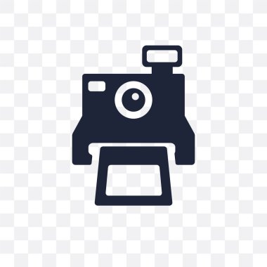 Polaroid şeffaf simge. Polaroid sembolü tasarım Doğum günü ve parti koleksiyonundan. Basit öğe vektör çizim şeffaf arka plan üzerinde.