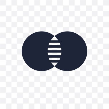 Venn şeması şeffaf simge. Venn şeması simgesi tasarım Analytics koleksiyonundan. Basit öğe vektör çizim şeffaf arka plan üzerinde.