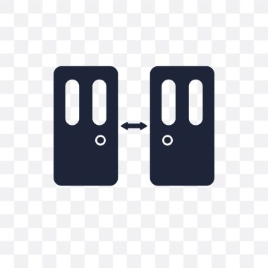 Kapı şeffaf simge. Kapı sembolü tasarım sinema koleksiyonundan. Basit öğe vektör çizim şeffaf arka plan üzerinde.