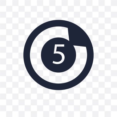 Geri sayım şeffaf simge. Geri sayım sembolü tasarım sinema koleksiyonundan. Basit öğe vektör çizim şeffaf arka plan üzerinde.