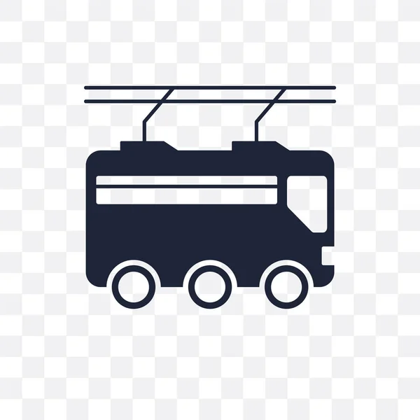 立列巴士透明图标 从交通收藏的电车符号设计 — 图库矢量图片