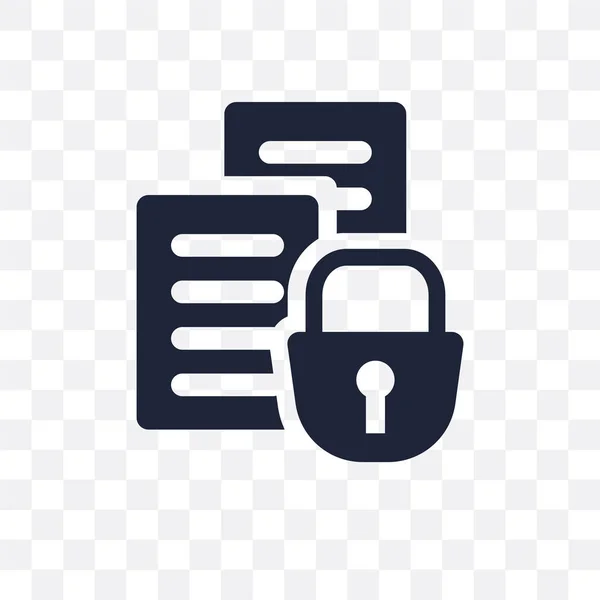Průhledná Ikona Zabezpečení Souboru Soubor Zabezpečení Symbol Designu Kolekce Zabezpečení — Stockový vektor