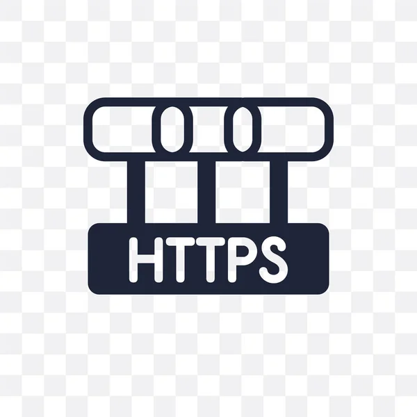 透明图标 从网络安全收藏的 Https 符号设计 简单的元素向量例证在透明背景 — 图库矢量图片