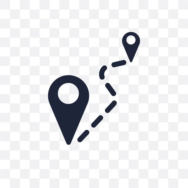 Przezroczysta Ikona Odległość Odległość Projekt Symbol Kolekcji Mapy Lokalizacje Prosty — Wektor stockowy