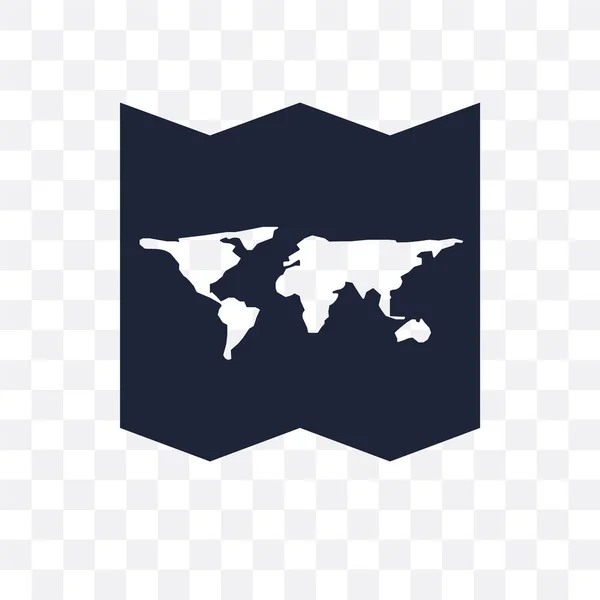 Mapa Del Mundo Icono Transparente Plegado Mapa Del Mundo Diseño — Vector de stock