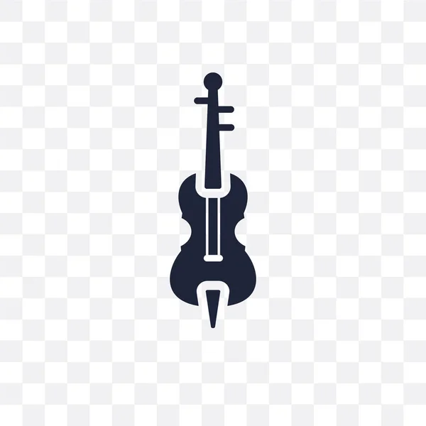 中提琴透明图标 音乐收藏中的大提琴符号设计 简单的元素向量例证在透明背景 — 图库矢量图片
