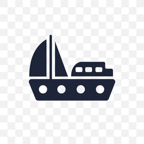 Яхта Обращена Вправо Прозрачной Иконкой Дизайн Символа Yacht Facing Right — стоковый вектор