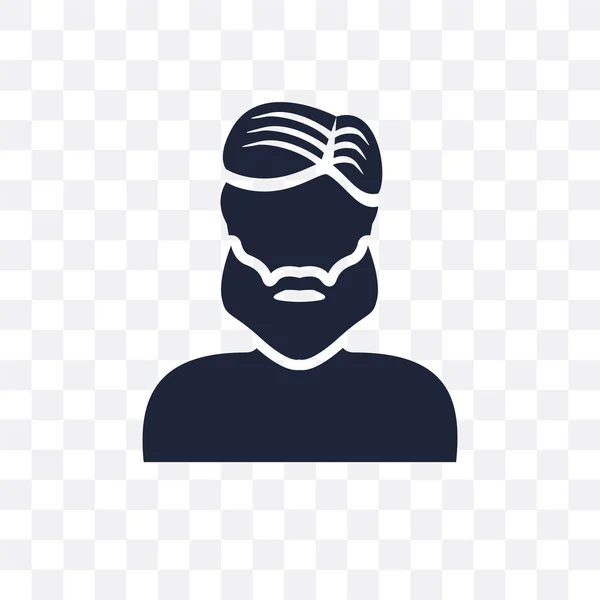 Лицо Человека Бородой Прозрачная Икона Мужское Лицо Бородой Символа Дизайн — стоковый вектор