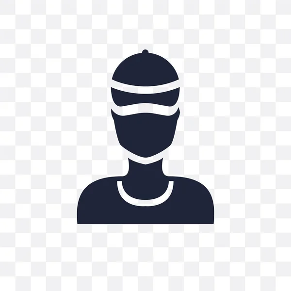 Cara Hombre Con Sombrero Icono Transparente Cara Hombre Con Diseño — Vector de stock