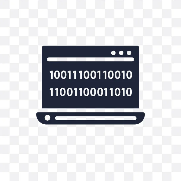 Código Binario Icono Transparente Diseño Símbolo Código Binario Colección Programación — Vector de stock