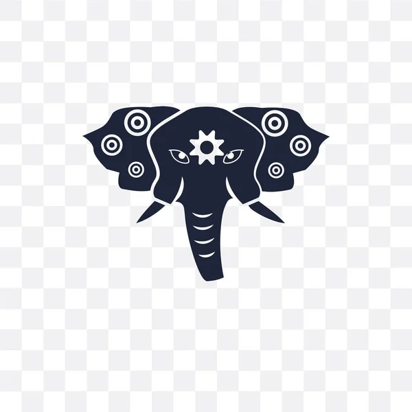 神圣的大象透明图标 圣洁大象标志设计从宗教汇集 简单的元素向量例证在透明背景 — 图库矢量图片