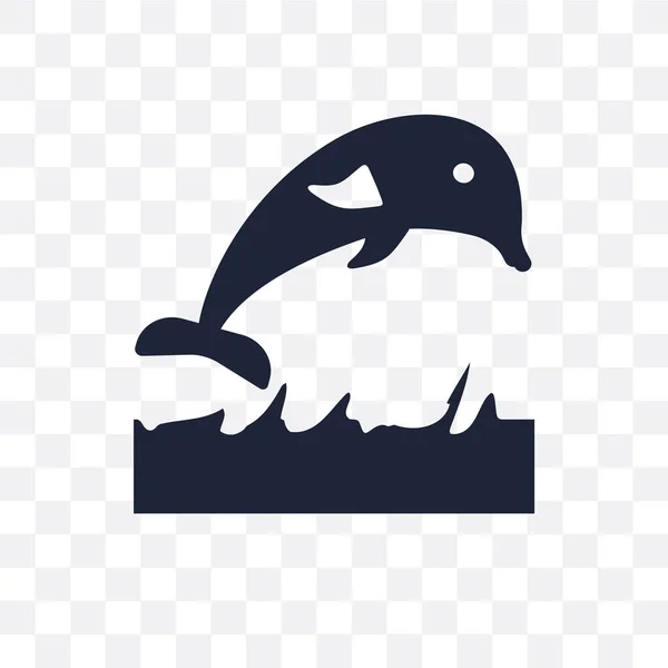 Springender Delfin Transparentes Symbol Jumping Delphin Symboldesign Aus Der Sommerkollektion — Stockvektor