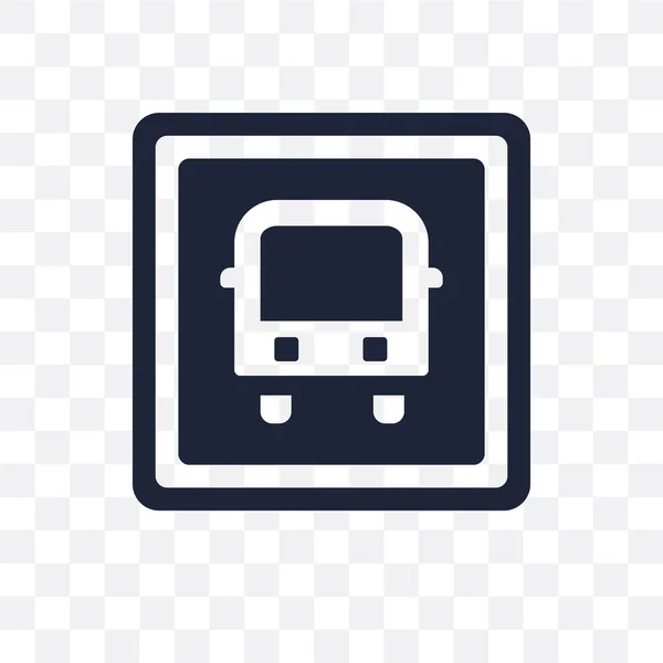 Ônibus Parar Sinal Ícone Transparente Design Símbolo Sinal Parada Ônibus — Vetor de Stock