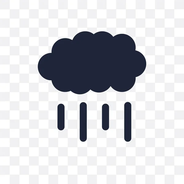 降雨透明图标 从天气集合的降雨符号设计 简单的元素向量例证在透明背景 — 图库矢量图片