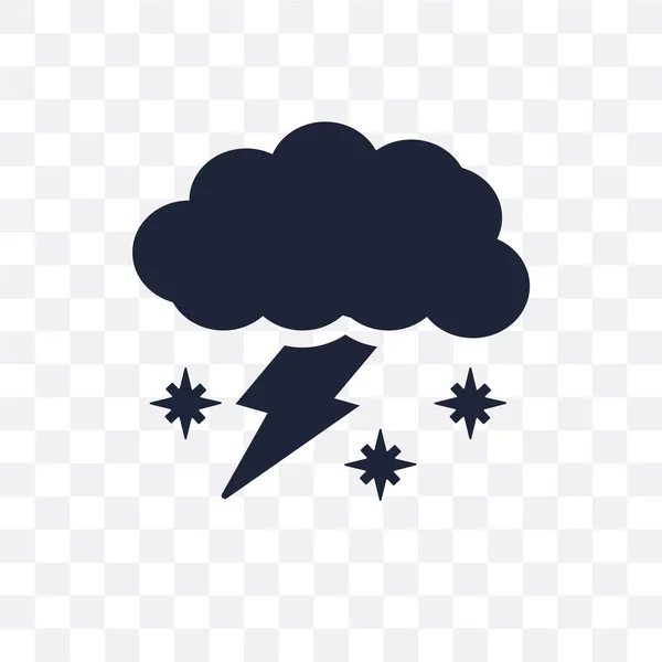 Thundersnow 透明なアイコン 天気コレクションから Thundersnow シンボル デザイン 透明な背景に単純な要素ベクトル図 — ストックベクタ