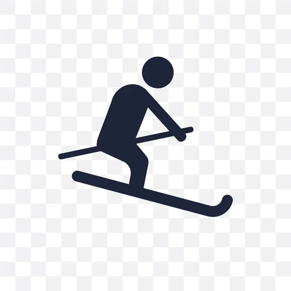 滑雪透明图标 从活动和爱好集合中跳来跳的符号设计 简单的元素向量例证在透明背景 — 图库矢量图片