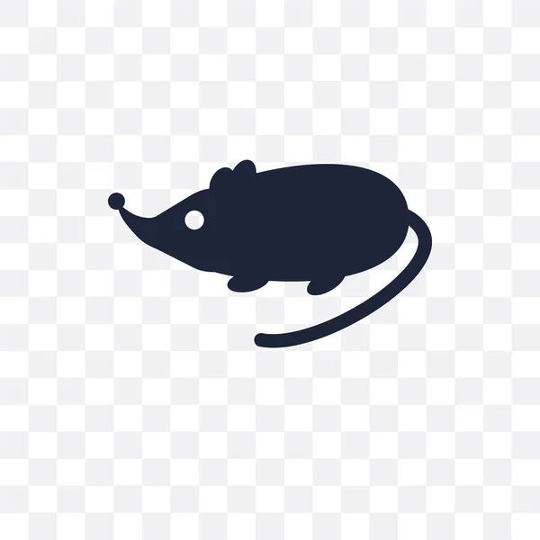 Przezroczysta Ikona Myszy Projekt Symbol Myszy Kolekcji Zwierząt Prosty Element — Wektor stockowy
