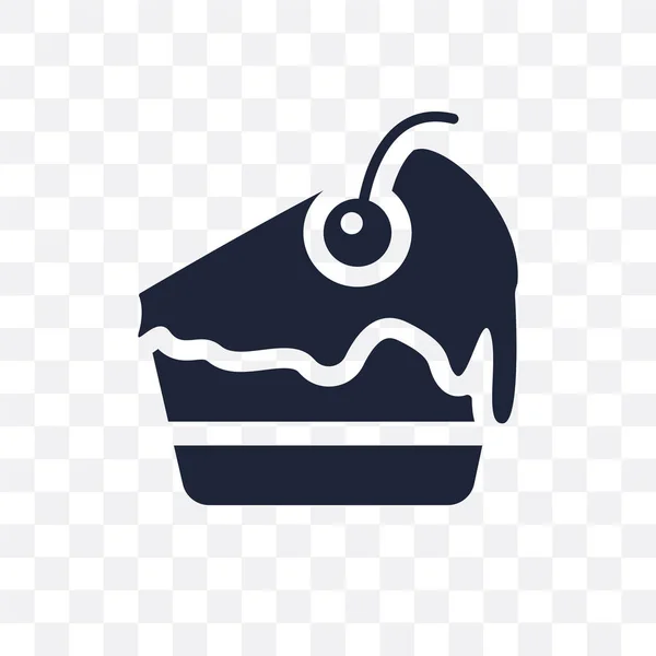 蛋糕片透明图标 蛋糕切片符号设计从生日和派对收藏 简单的元素向量例证在透明背景 — 图库矢量图片