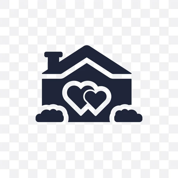 Ev saydam simge seviyorum. House simge tasarım düğün ve sevgi Collection seviyorum. Basit öğe vektör çizim şeffaf arka plan üzerinde.