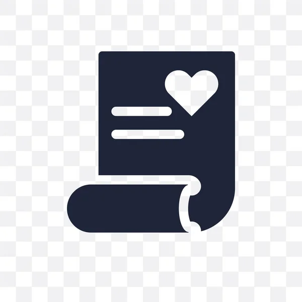 Carta Amor Icono Transparente Diseño Símbolo Carta Amor Colección Boda — Vector de stock