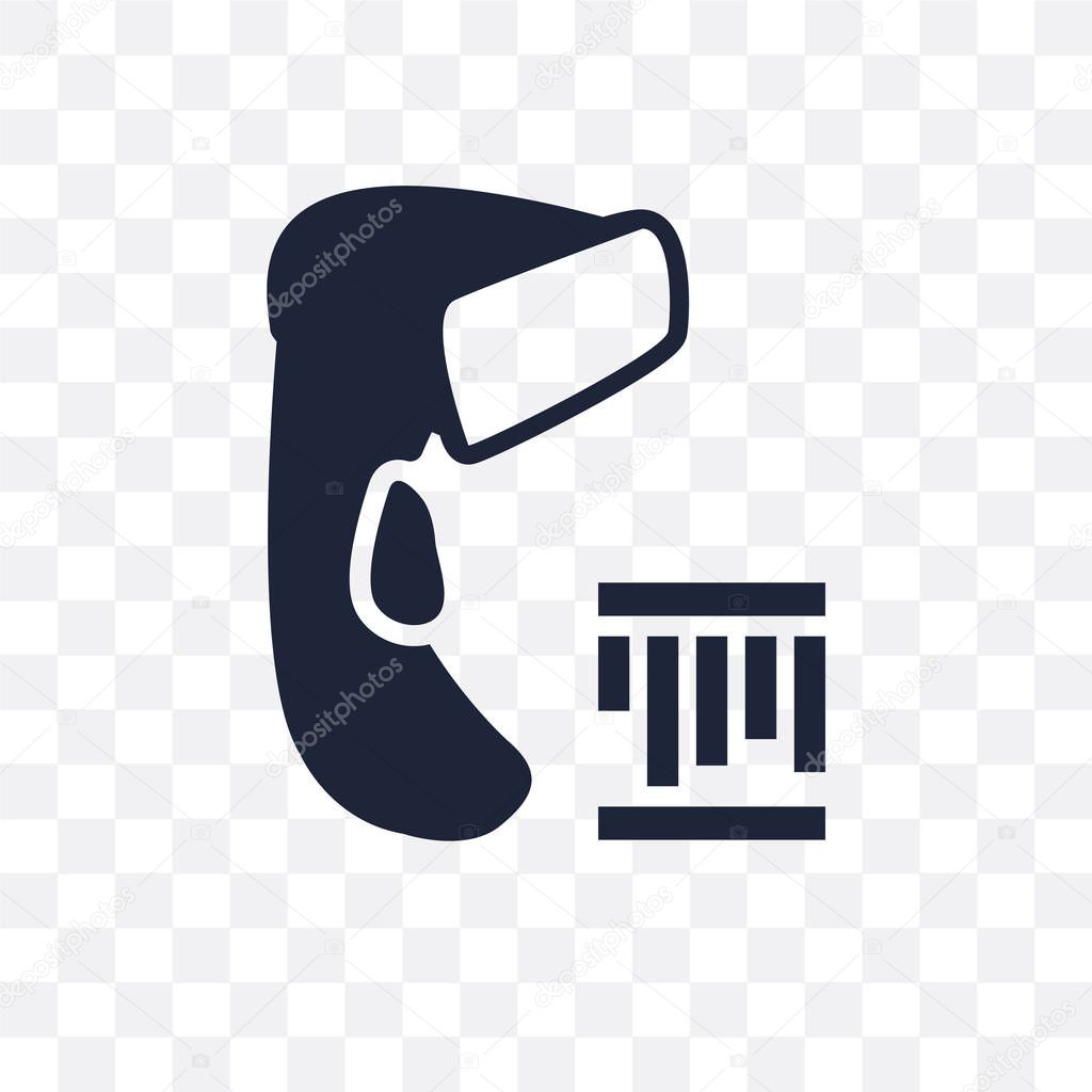 Barcode scanner transparent icon. Barcode scanner symbol design from Electronic devices collection.