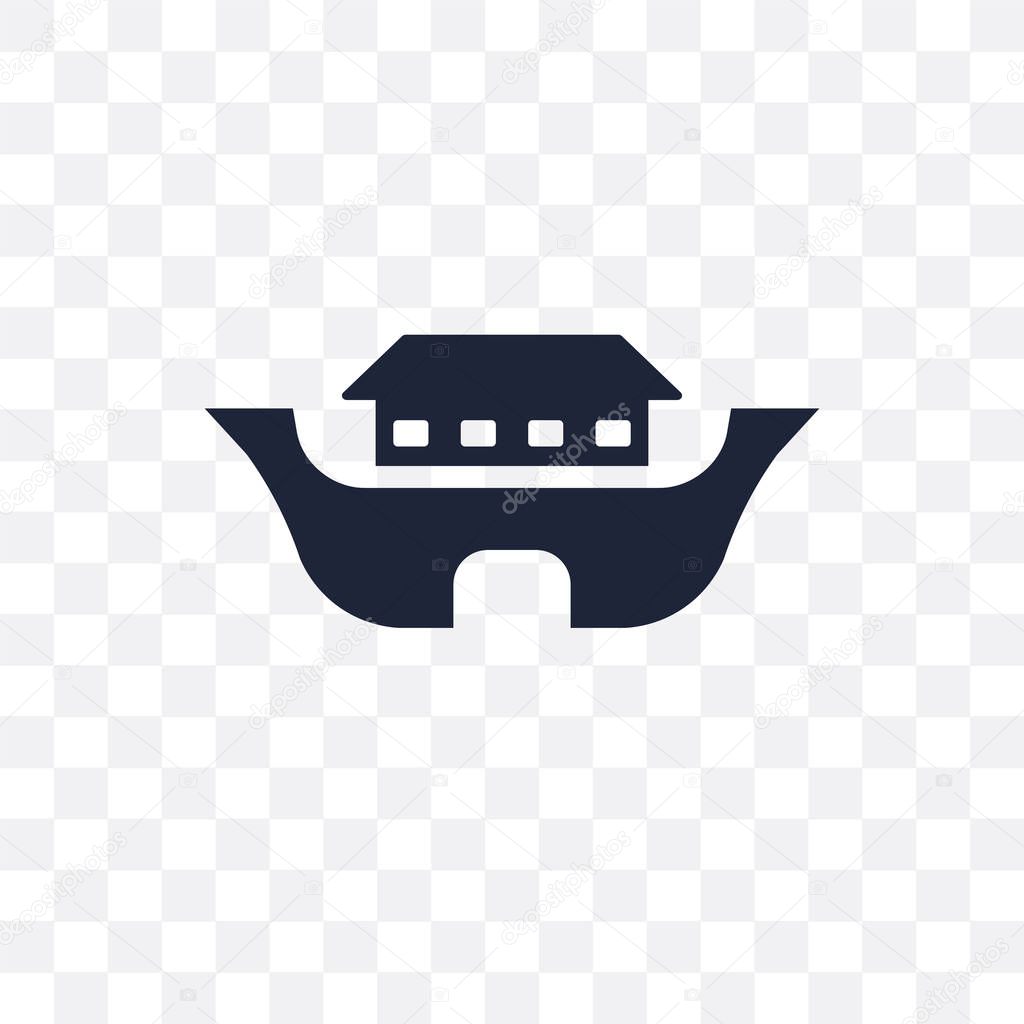 Noah Ark transparent icon. Noah Ark symbol design from Religion collection. Simple element vector illustration on transparent background.