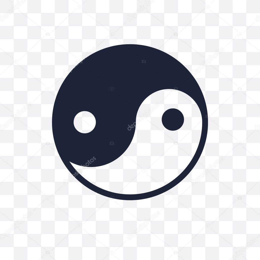 Yin Yang transparent icon. Yin Yang symbol design from Religion collection. Simple element vector illustration on transparent background.