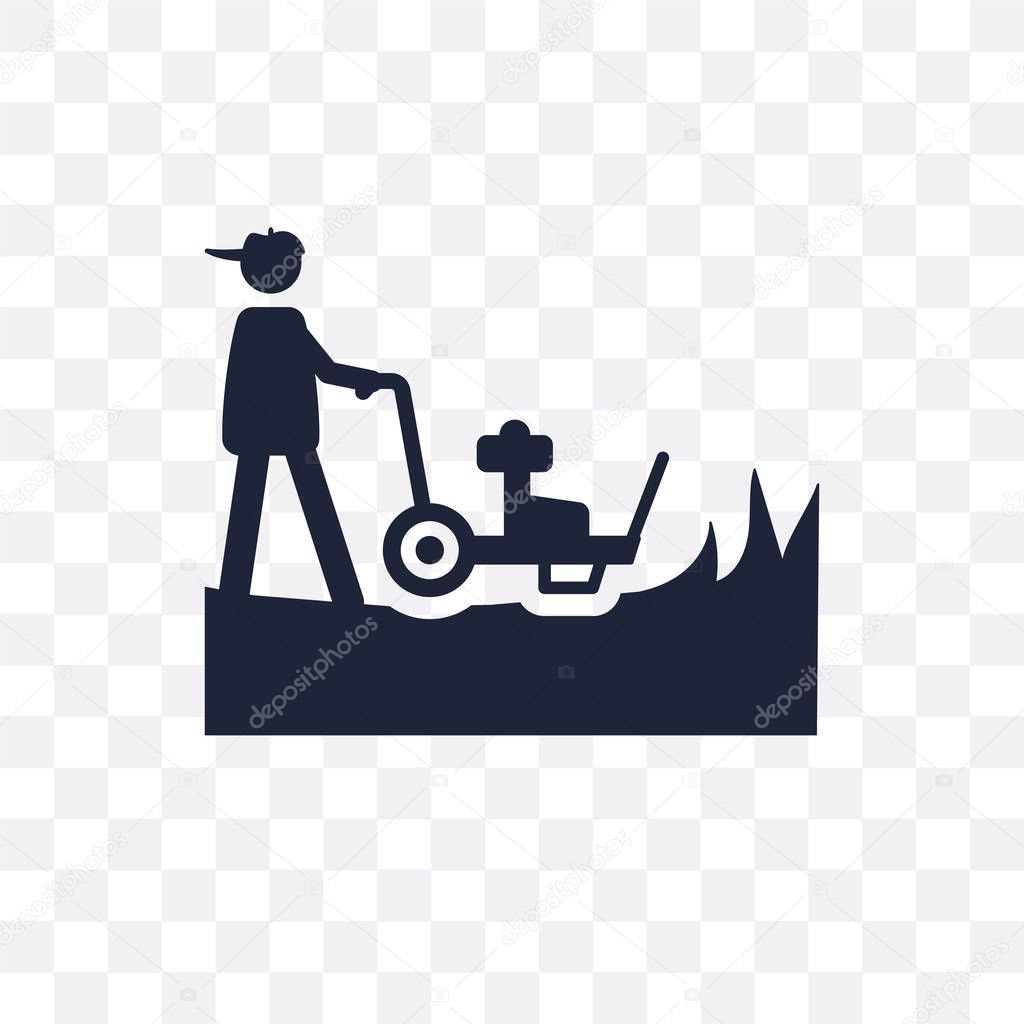 Mower transparent icon. Mower symbol design from Agriculture, Farming and Gardening collection. Simple element vector illustration on transparent background.