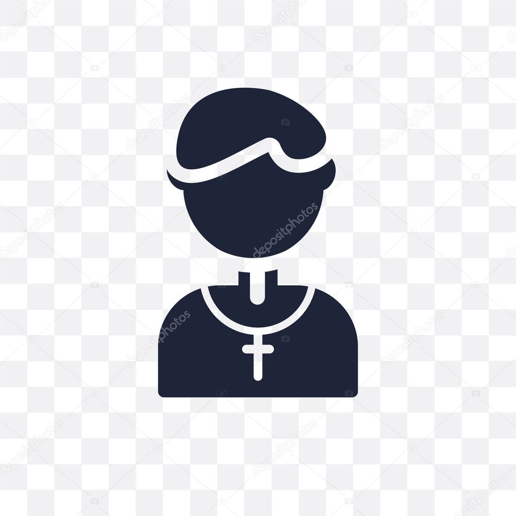 Pastor transparent icon. Pastor symbol design from Wedding and love collection. Simple element vector illustration on transparent background.
