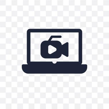 Video şeffaf simge. Video sembolü tasarım sinema koleksiyonundan. Basit öğe vektör çizim şeffaf arka plan üzerinde.