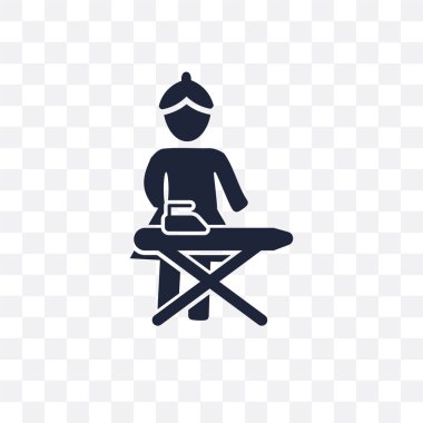 Ütü şeffaf simge. Sembolü tasarım From koleksiyonu temizlik Ütü. Basit öğe vektör çizim şeffaf arka plan üzerinde.