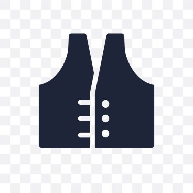 Yelek şeffaf simge. Yelek sembolü tasarım kıyafetler koleksiyonundan. Basit öğe vektör çizim şeffaf arka plan üzerinde.