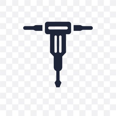 Hidrolik kırıcı şeffaf simge. Hidrolik kırıcı sembolü tasarım inşaat koleksiyonundan. Basit öğe vektör çizim şeffaf arka plan üzerinde.