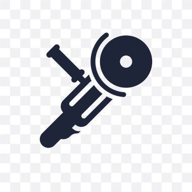 Açı değirmeni şeffaf sembolü. Açı değirmeni sembolü tasarım inşaat koleksiyonundan. Basit öğe vektör çizim şeffaf arka plan üzerinde.