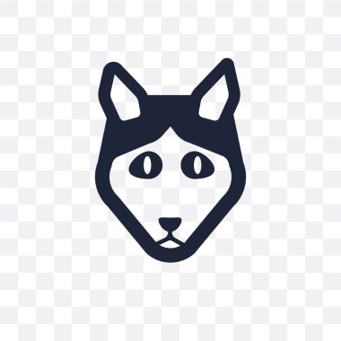 Husky köpek şeffaf simge. Husky köpek sembolü tasarım köpekler koleksiyonundan. Basit öğe vektör çizim şeffaf arka plan üzerinde.