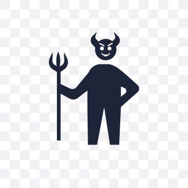 Şeytan şeffaf simge. Şeytan simgesi tasarım masal koleksiyonundan. Basit öğe vektör çizim şeffaf arka plan üzerinde.