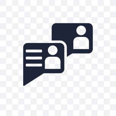 Şeffaf simge sohbet. Sohbet simgesi tasarım iletişim koleksiyonundan. Basit öğe vektör çizim şeffaf arka plan üzerinde.