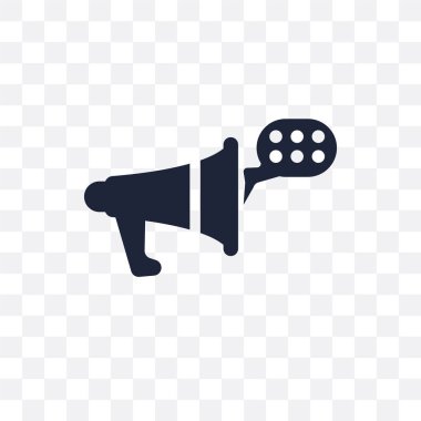 Duyuru şeffaf simge. Duyuru simgesi tasarım iletişim koleksiyonundan. Basit öğe vektör çizim şeffaf arka plan üzerinde.