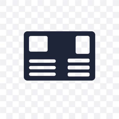 Kartpostal şeffaf simge. Kartpostal sembolü tasarım iletişim koleksiyonundan. Basit öğe vektör çizim şeffaf arka plan üzerinde.