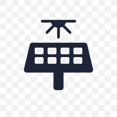 Güneş panelleri şeffaf simge. Güneş panelleri sembolü tasarım ekoloji koleksiyonundan. Basit öğe vektör çizim şeffaf arka plan üzerinde.