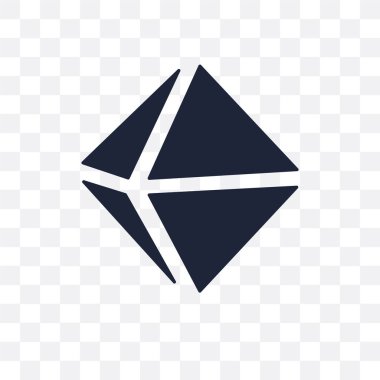 Octahedron şeffaf simge. Geometri koleksiyonundan octahedron sembolü tasarım. Basit öğe vektör çizim şeffaf arka plan üzerinde.