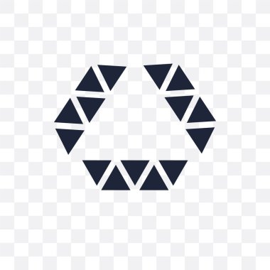 Küçük üçgenler şeffaf simge poligonal elmas şekli. Poligonal eşkenar dörtgen küçük üçgenler sembolü tasarım geometri koleksiyonundan. Basit öğe vektör çizim şeffaf arka plan üzerinde.